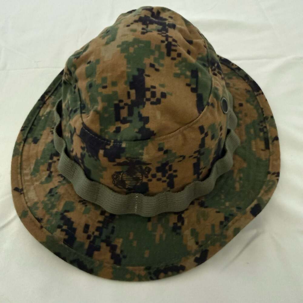 USMC MARPAT Woodland Boonie Hat Digital Camo Sun Hat with EGA Logo